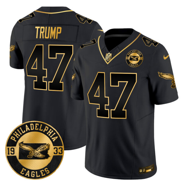 Men's Philadelphia Eagles 2024 Throwback Gold Vapor Limited Jersey - Est. 1933 Patch - All Stitched - Image 27