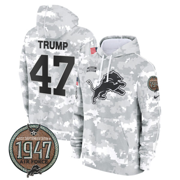 Men's Detroit Lions 2024 Salute to Service Establishment Year Patch Fleece Pullover Hoodie - All Stitched - Image 32