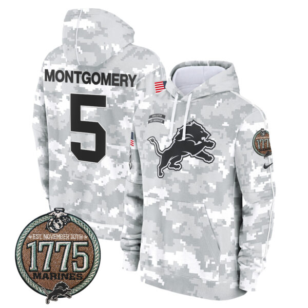Men's Detroit Lions 2024 Salute to Service Establishment Year Patch Fleece Pullover Hoodie - All Stitched - Image 4