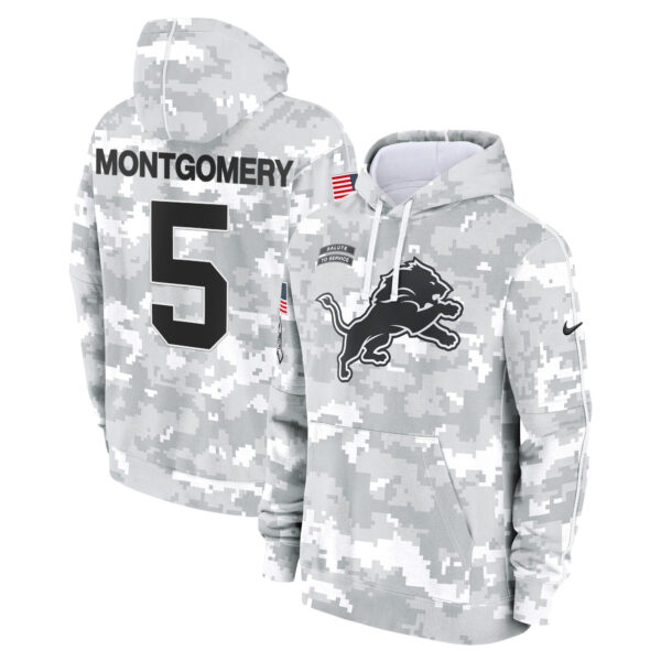 Detroit Lions 2024 Salute to Service Fleece Pullover Hoodie - All Stitched - Image 4