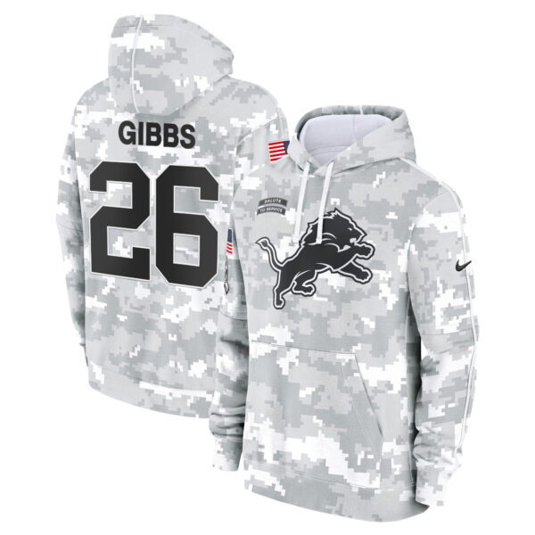 Detroit Lions 2024 Salute to Service Fleece Pullover Hoodie - All Stitched - Image 7
