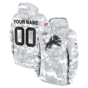 Detroit Lions 2024 Salute to Service Custom Fleece Pullover Hoodie - All Stitched