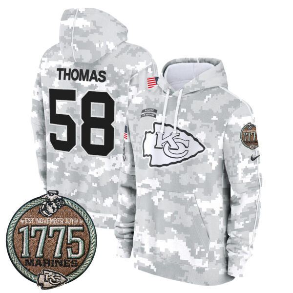 Men's Chiefs 2024 Salute to Service Establishment Year Patch Fleece Pullover Hoodie - All Stitched - Image 3