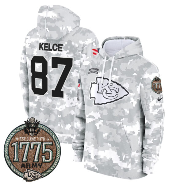 Men's Chiefs 2024 Salute to Service Establishment Year Patch Fleece Pullover Hoodie - All Stitched - Image 10