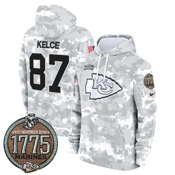 Men's Chiefs 2024 Salute to Service Establishment Year Patch Fleece Pullover Hoodie - All Stitched - Image 2