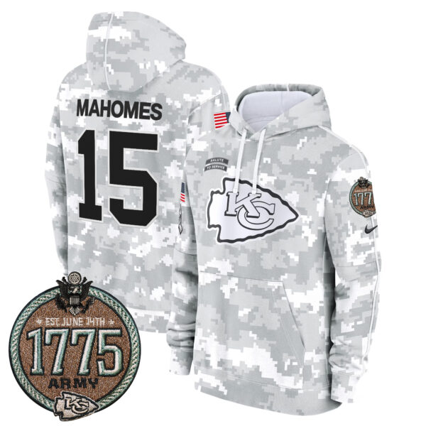 Men's Chiefs 2024 Salute to Service Establishment Year Patch Fleece Pullover Hoodie - All Stitched - Image 9