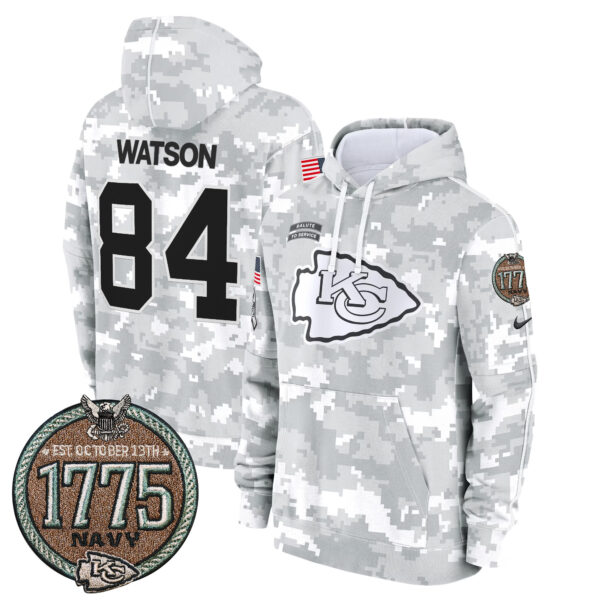 Men's Chiefs 2024 Salute to Service Establishment Year Patch Fleece Pullover Hoodie - All Stitched - Image 21