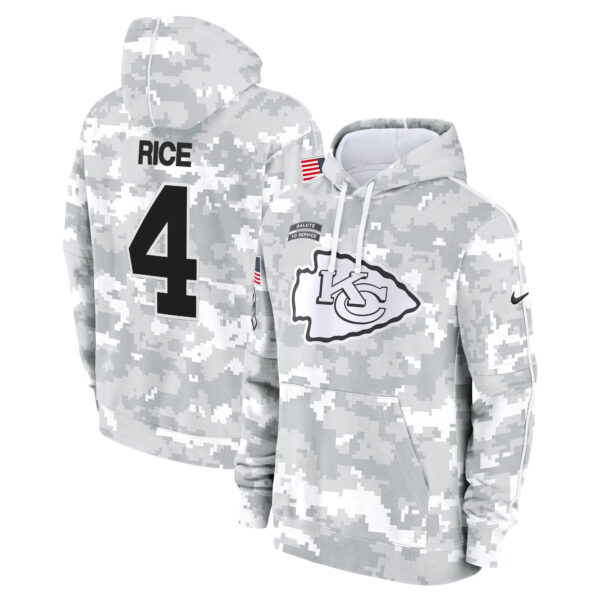 Kansas City Chiefs 2024 Salute to Service Fleece Pullover Hoodie - All Stitched - Image 7