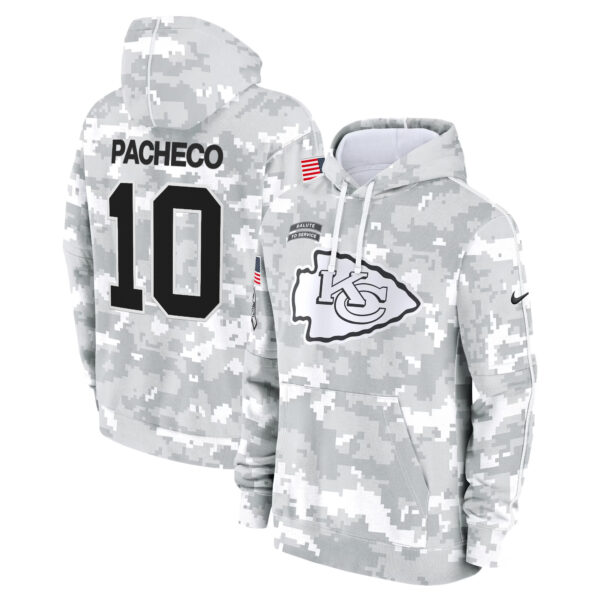 Kansas City Chiefs 2024 Salute to Service Fleece Pullover Hoodie - All Stitched - Image 4