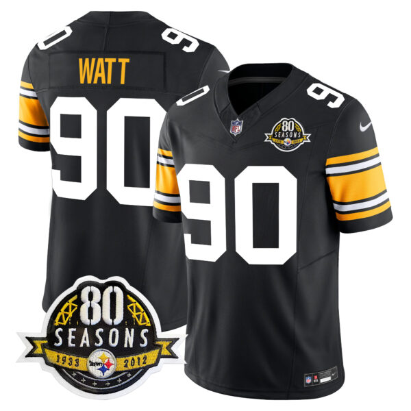 Men's Steelers 80th Anniversary Patch Vapor Limited Jersey - All Stitched - Image 2