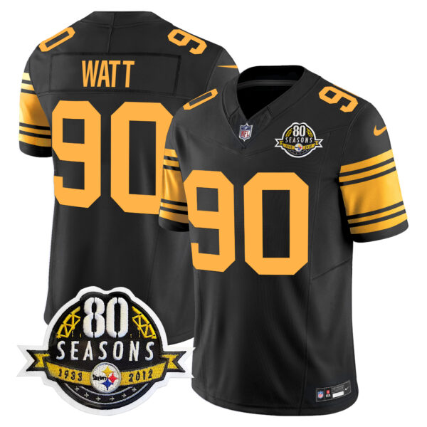 Men's Steelers 80th Anniversary Patch Vapor Limited Jersey - All Stitched - Image 52