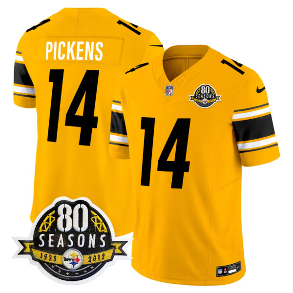 Men's Steelers 80th Anniversary Patch Vapor Limited Jersey - All Stitched - Image 43
