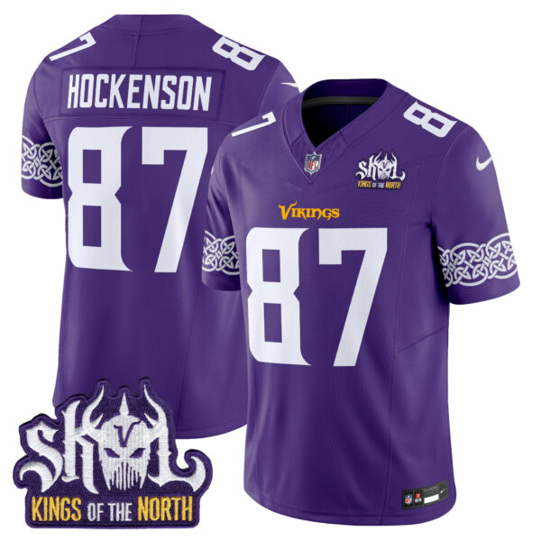 Men's Minnesota Vikings Kings Of The North Patch Vapor Limited Jersey V2 - All Stitched - Image 7
