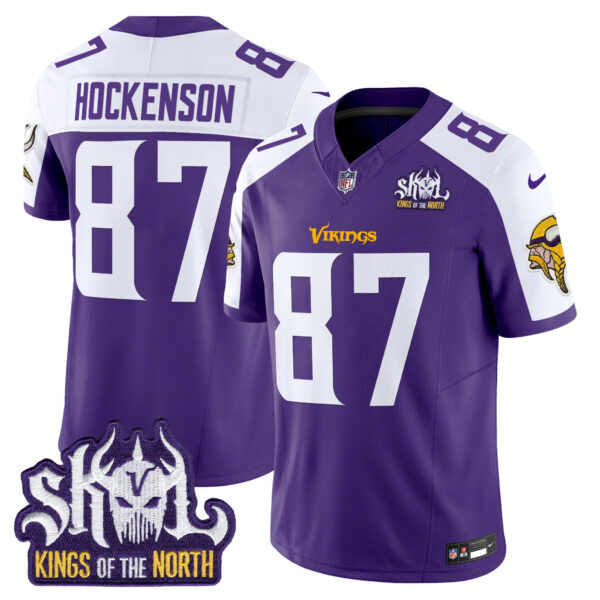 Men's Minnesota Vikings Kings Of The North Patch Vapor Limited Jersey V2 - All Stitched - Image 31