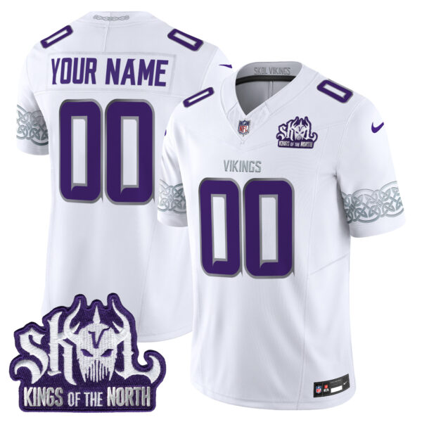 Minnesota Vikings Kings Of The North Patch Vapor Limited Custom Jersey V2 - All Stitched - Image 3
