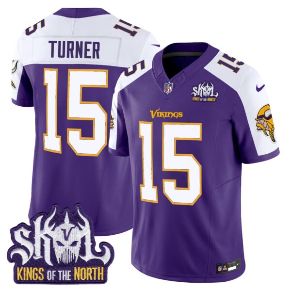 Men's Minnesota Vikings King Of The North Patch Throwback Vapor Limited Jersey V2 - All Stitched - Image 27