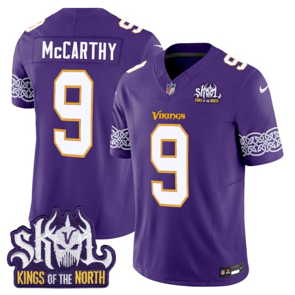 Men's Minnesota Vikings King Of The North Patch Throwback Vapor Limited Jersey V2 - All Stitched