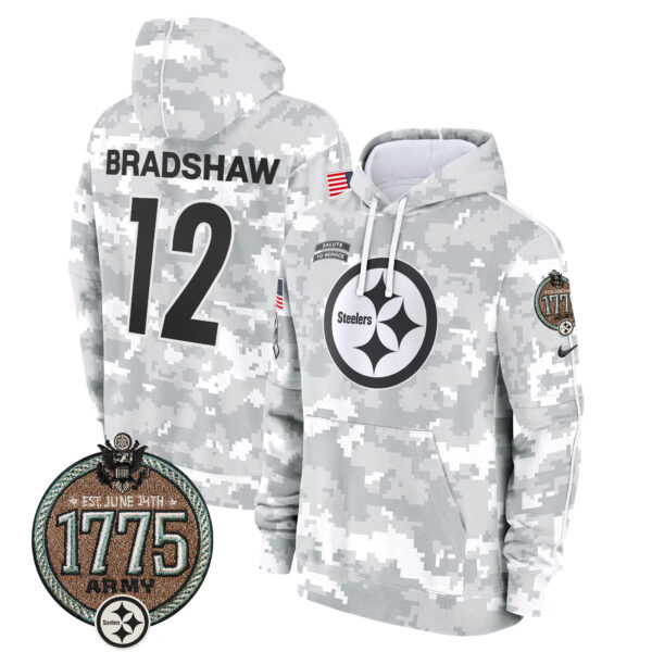 Men's Steelers 2024 Salute to Service Establishment Year Patch Fleece Pullover Hoodie - All Stitched - Image 16