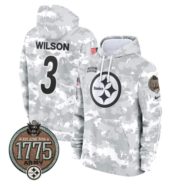 Men's Steelers 2024 Salute to Service Establishment Year Patch Fleece Pullover Hoodie - All Stitched - Image 19