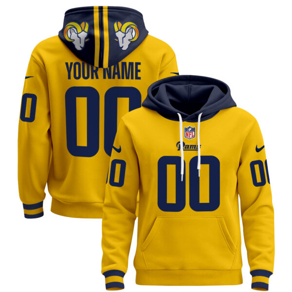 Los Angeles Rams 2024 Custom Pullover Hoodie - All Stitched - Image 3