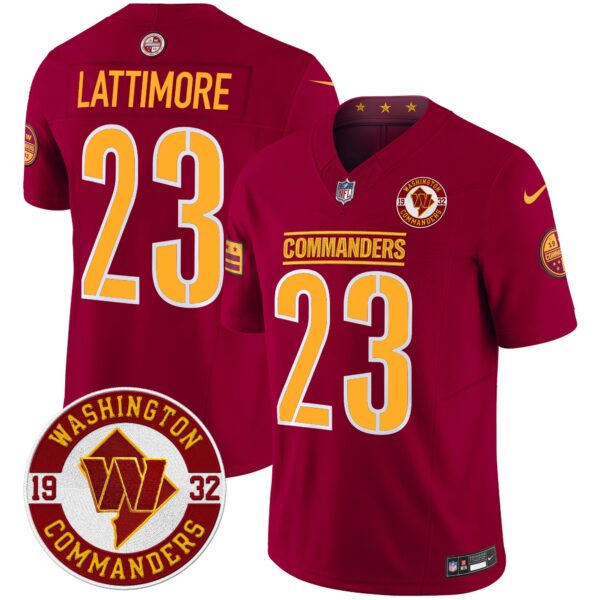 Men's Washington Commanders 2024 Vapor Limited Jersey - Est. 1932 Patch - All Stitched - Image 35