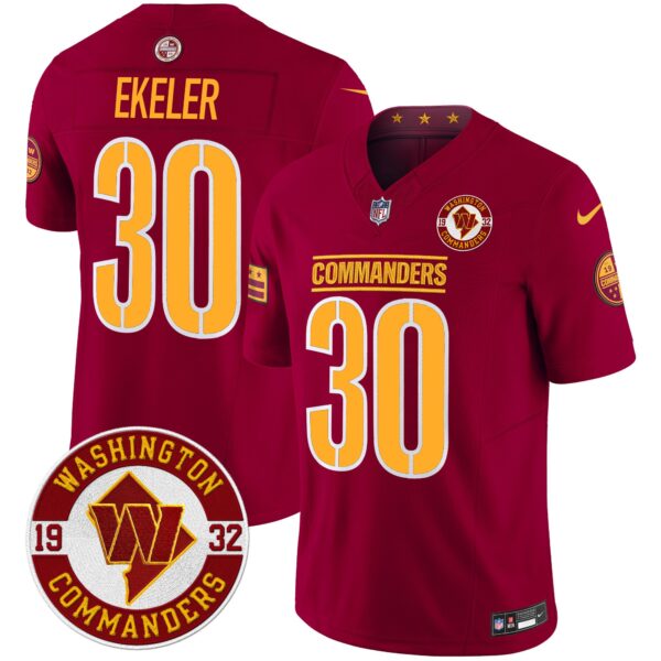 Men's Washington Commanders 2024 Vapor Limited Jersey - Est. 1932 Patch - All Stitched - Image 30