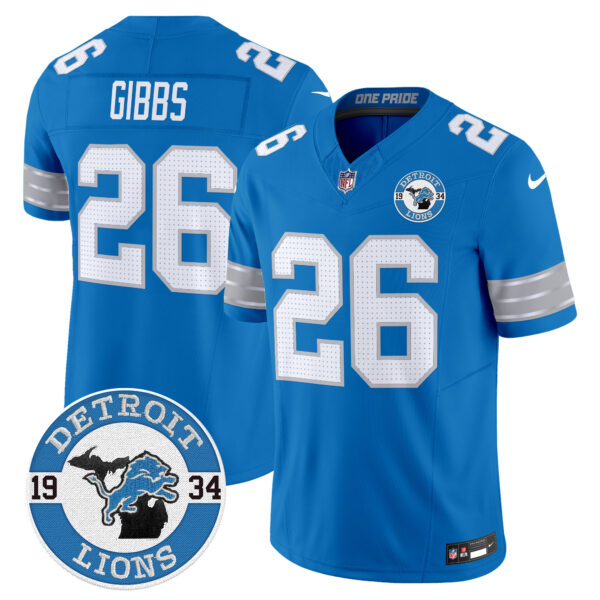 Men's Detroit Lions 2024 Vapor Limited Jersey - Est. 1934 Patch - All Stitched - Image 31