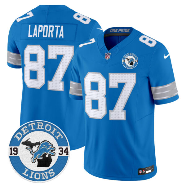 Men's Detroit Lions 2024 Vapor Limited Jersey - Est. 1934 Patch - All Stitched - Image 30