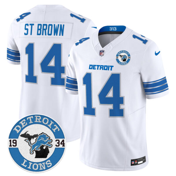 Men's Detroit Lions 2024 Vapor Limited Jersey - Est. 1934 Patch - All Stitched - Image 19