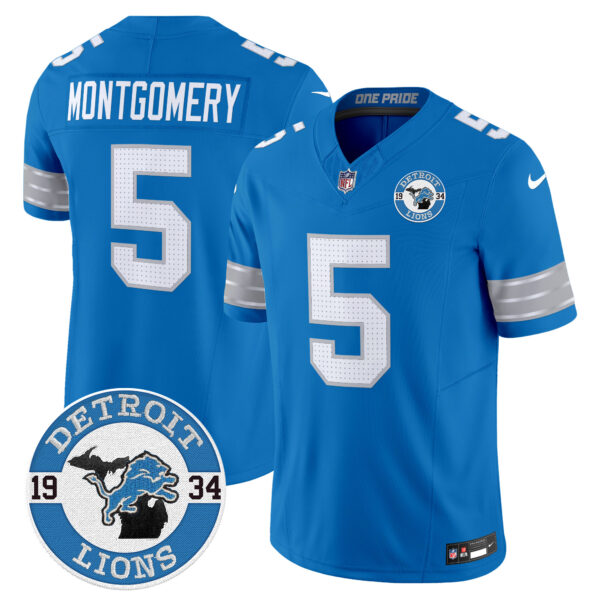 Men's Detroit Lions 2024 Vapor Limited Jersey - Est. 1934 Patch - All Stitched - Image 28