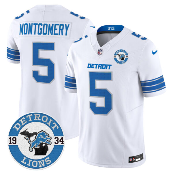 Men's Detroit Lions 2024 Vapor Limited Jersey - Est. 1934 Patch - All Stitched - Image 20