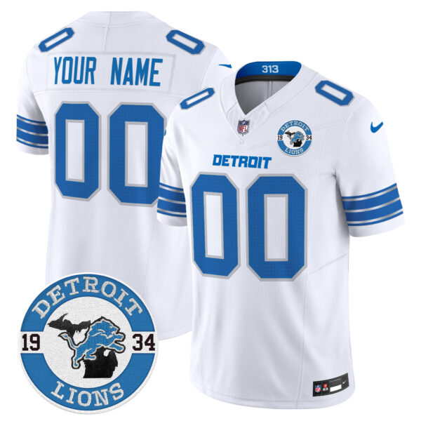 Detroit Lions 2024 Vapor Limited Custom Jersey - Est. 1934 Patch - All Stitched - Image 3