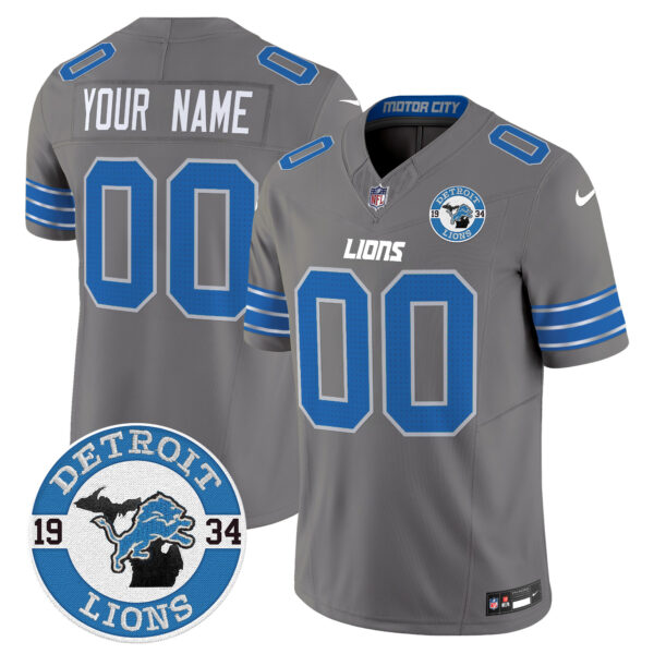 Detroit Lions 2024 Vapor Limited Custom Jersey - Est. 1934 Patch - All Stitched - Image 5