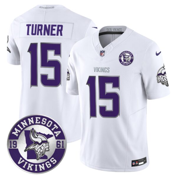 Men's Minnesota Vikings 2024 Vapor Limited Jersey V2 - Est. 1961 Patch - All Stitched - Image 40