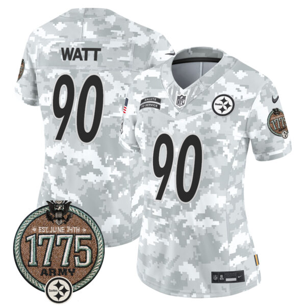 Women's Steelers 2024 Salute to Service Establishment Year Patch Vapor Limited Jersey - All Stitched - Image 12
