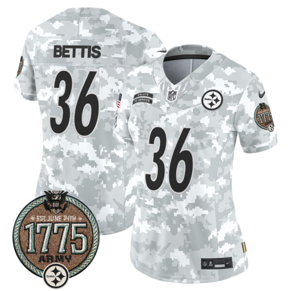 Women's Steelers 2024 Salute to Service Establishment Year Patch Vapor Limited Jersey - All Stitched - Image 17