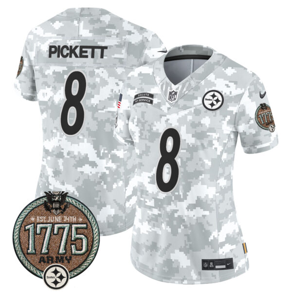 Women's Steelers 2024 Salute to Service Establishment Year Patch Vapor Limited Jersey - All Stitched - Image 13