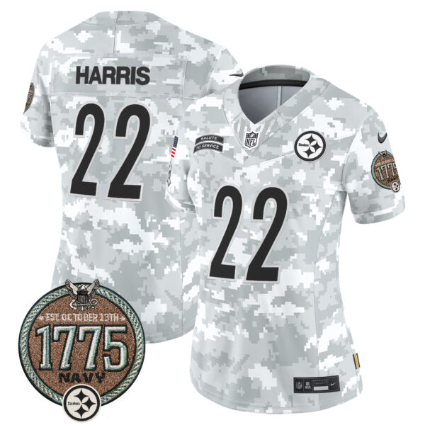 Women's Steelers 2024 Salute to Service Establishment Year Patch Vapor Limited Jersey - All Stitched - Image 24