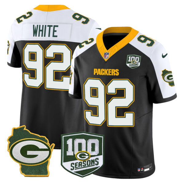Men's Packers 100th Season & Home Patch Vapor Limited Jersey - All Stitched - Image 7