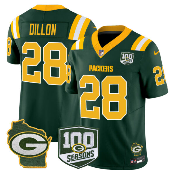 Men's Packers 100th Season & Home Patch Vapor Limited Jersey - All Stitched - Image 17