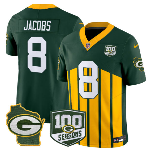 Men's Packers 100th Season & Home Patch Vapor Limited Jersey - All Stitched - Image 44