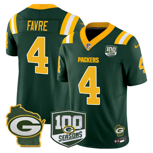 Men's Packers 100th Season & Home Patch Vapor Limited Jersey - All Stitched - Image 20