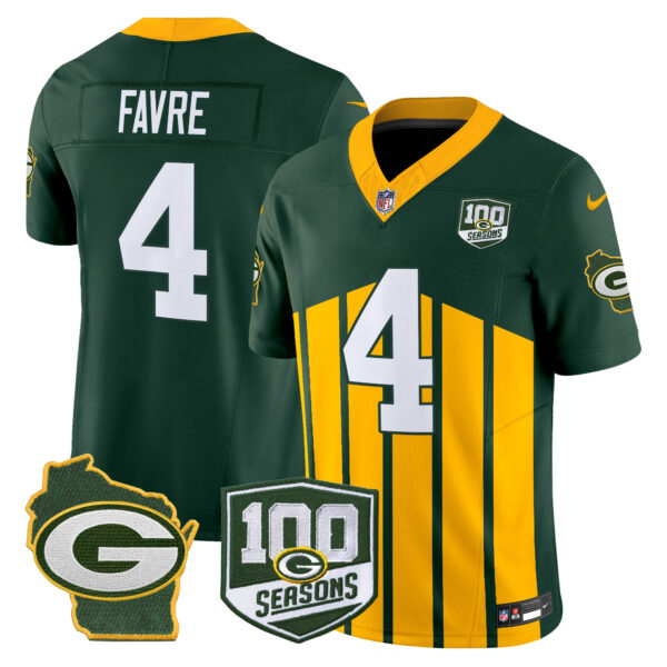 Men's Packers 100th Season & Home Patch Vapor Limited Jersey - All Stitched - Image 48