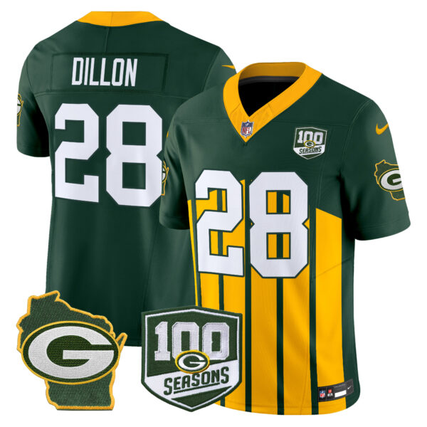Men's Packers 100th Season & Home Patch Vapor Limited Jersey - All Stitched - Image 45