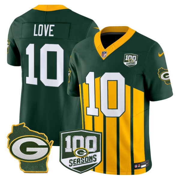 Men's Packers 100th Season & Home Patch Vapor Limited Jersey - All Stitched - Image 43