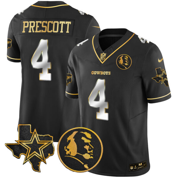 Men's Cowboys Texas & John Madden Patch Gold Vapor Limited Jersey - All Stitched - Image 25