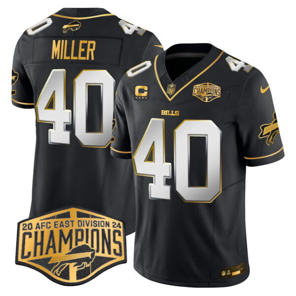 Men's Bills 2024 AFC East Division Champions Gold Vapor Limited Jersey - All Stitched - Image 27
