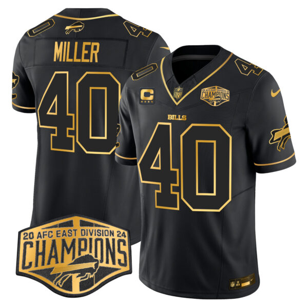 Men's Bills 2024 AFC East Division Champions Gold Vapor Limited Jersey - All Stitched - Image 19