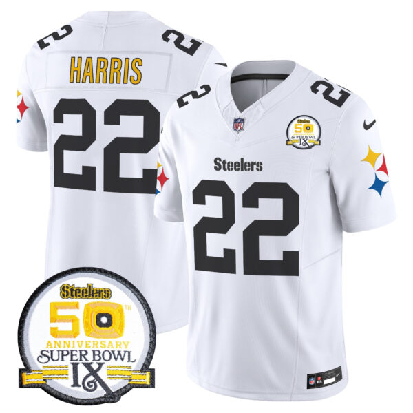 Men's Steelers 50th Anniversary Of Super Bowl IX Patch Vapor Limited Jersey V2 - All Stitched - Image 24