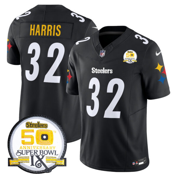 Men's Steelers 50th Anniversary Of Super Bowl IX Patch Vapor Limited Jersey V2 - All Stitched - Image 37
